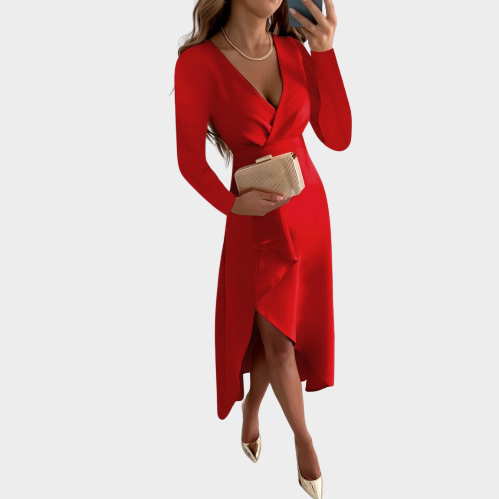 Damesjurk v-hals rood