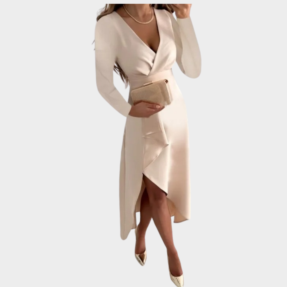 Damesjurk v-hals beige