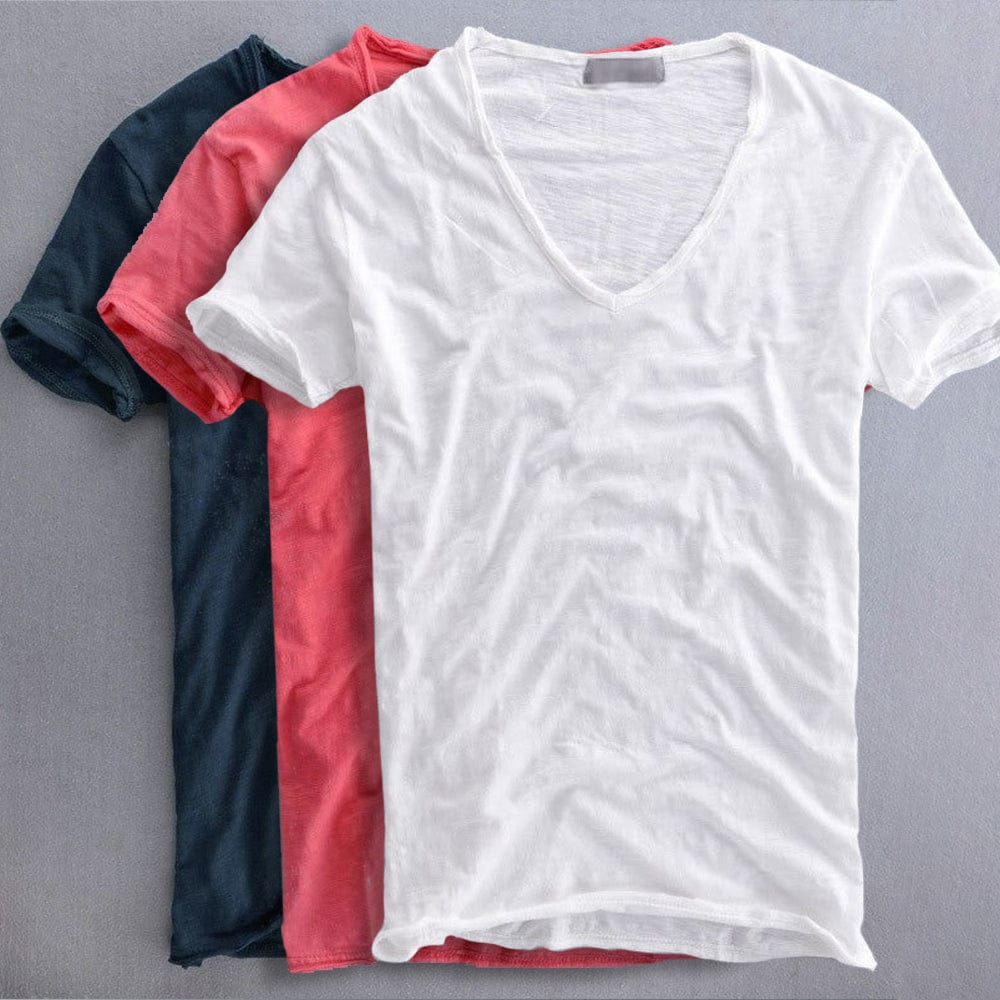Ruud katoenen t-shirt wit rood marineblauw