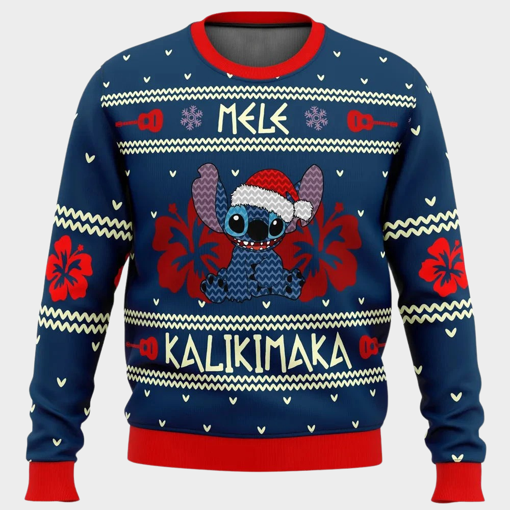 Heren kersttrui blauw