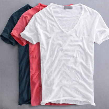 Ruud katoenen t-shirt wit rood marineblauw